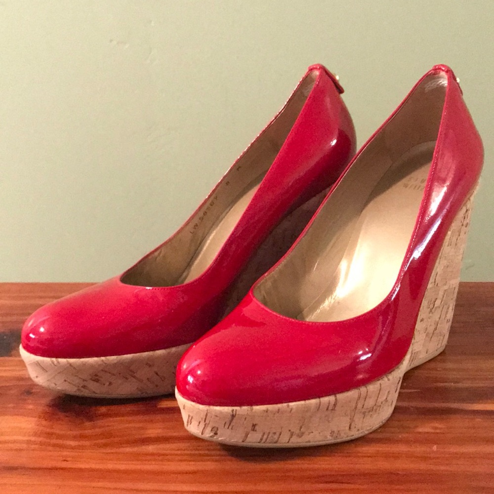Stuart Weitzman “corkswoon” red patent